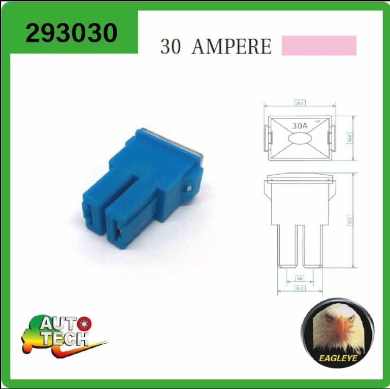 FUSIBLE JAPVAL 30 AMP HEMBRA ROSADO (10)