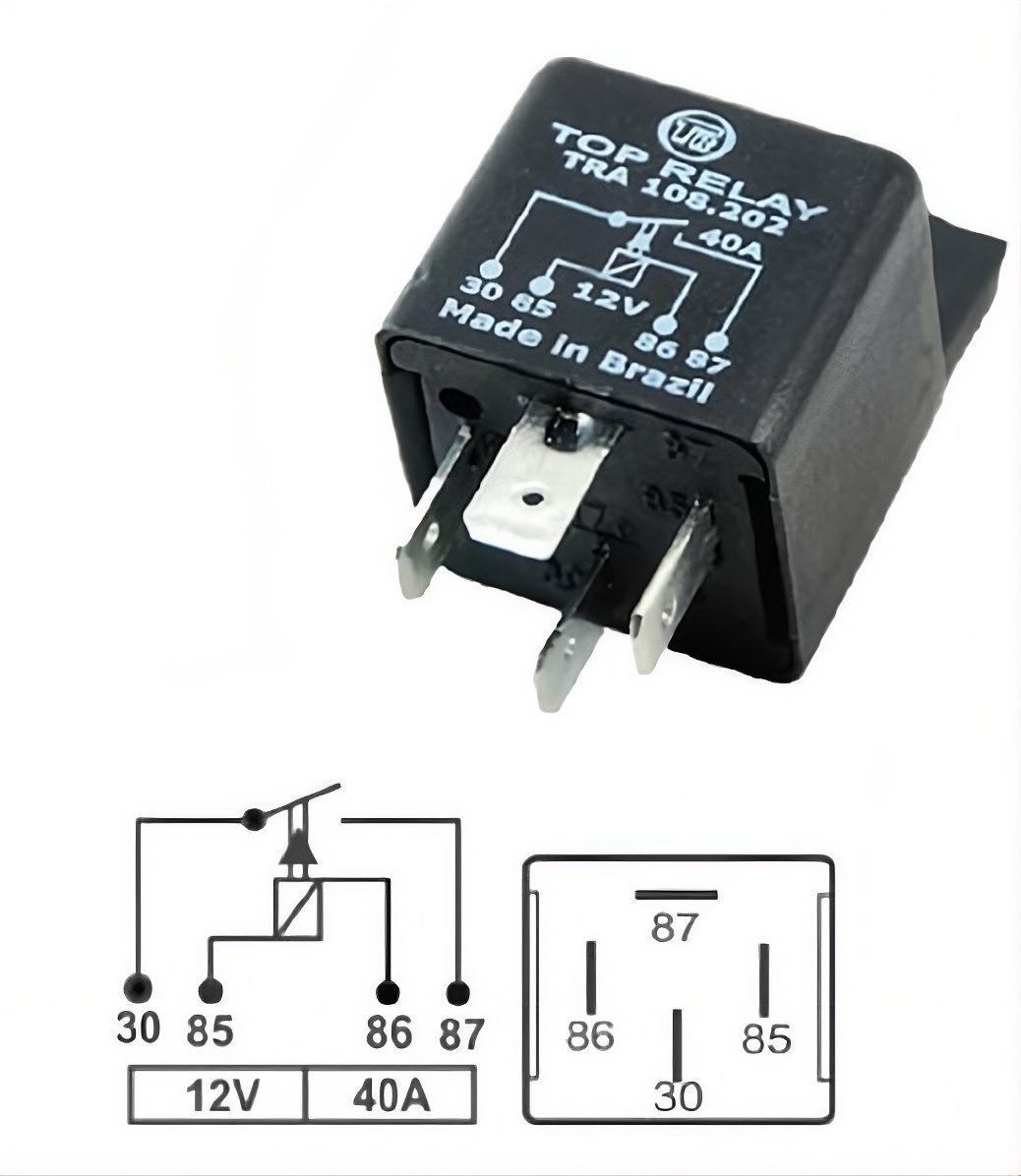 UNIVERSAL 12V 40A 4 TERMINALES CON SOPORTE